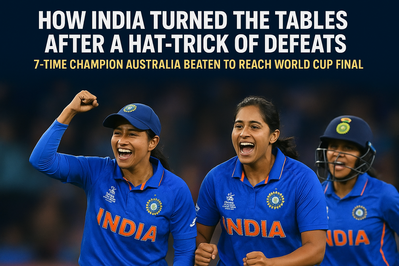 India Turns the Tables After a Hat-Trick of Defeats: Beats Seven-Time Champions Australia to Enter World Cup Final; Jemimah and Harman Create History